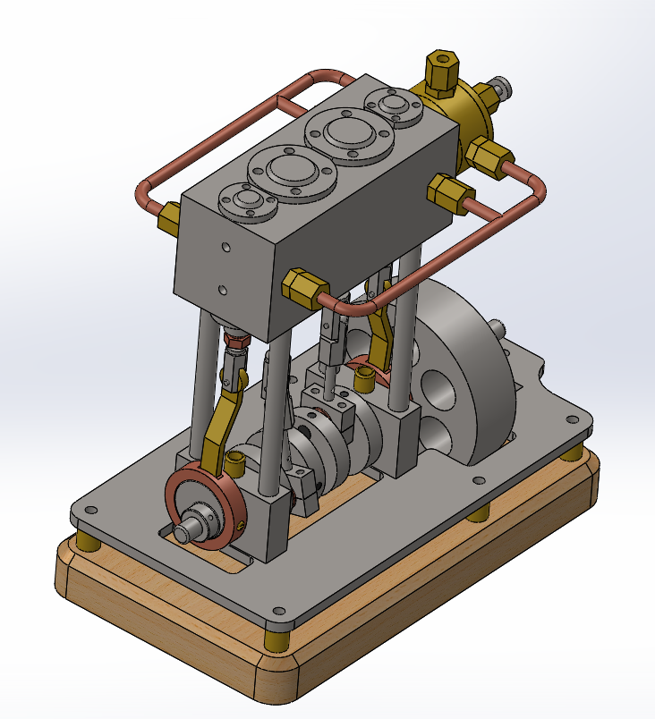 2缸立式船用蒸汽机